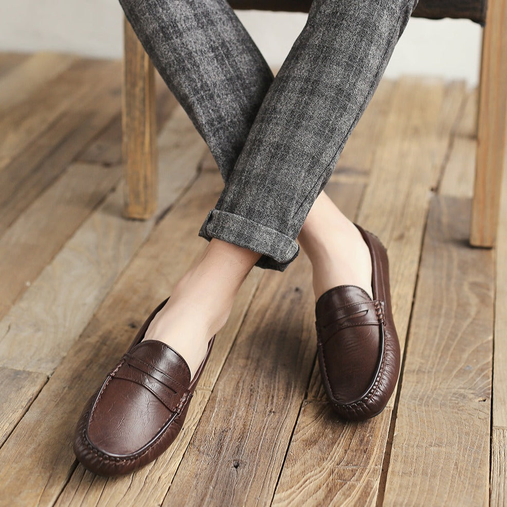 Mocassim Couro Genuíno Antiderrapante Masculino